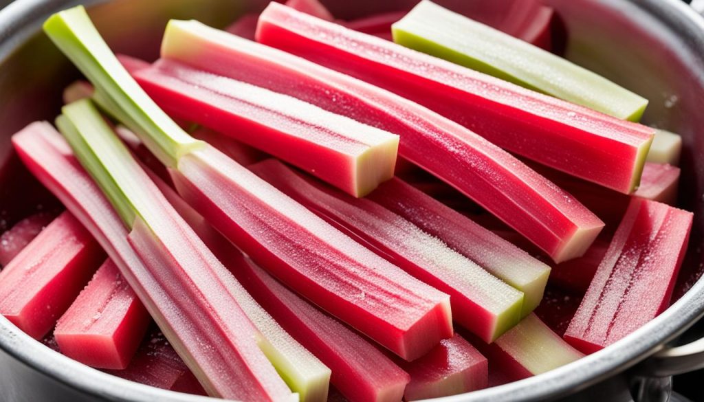 ingrédients pour confiture de rhubarbe