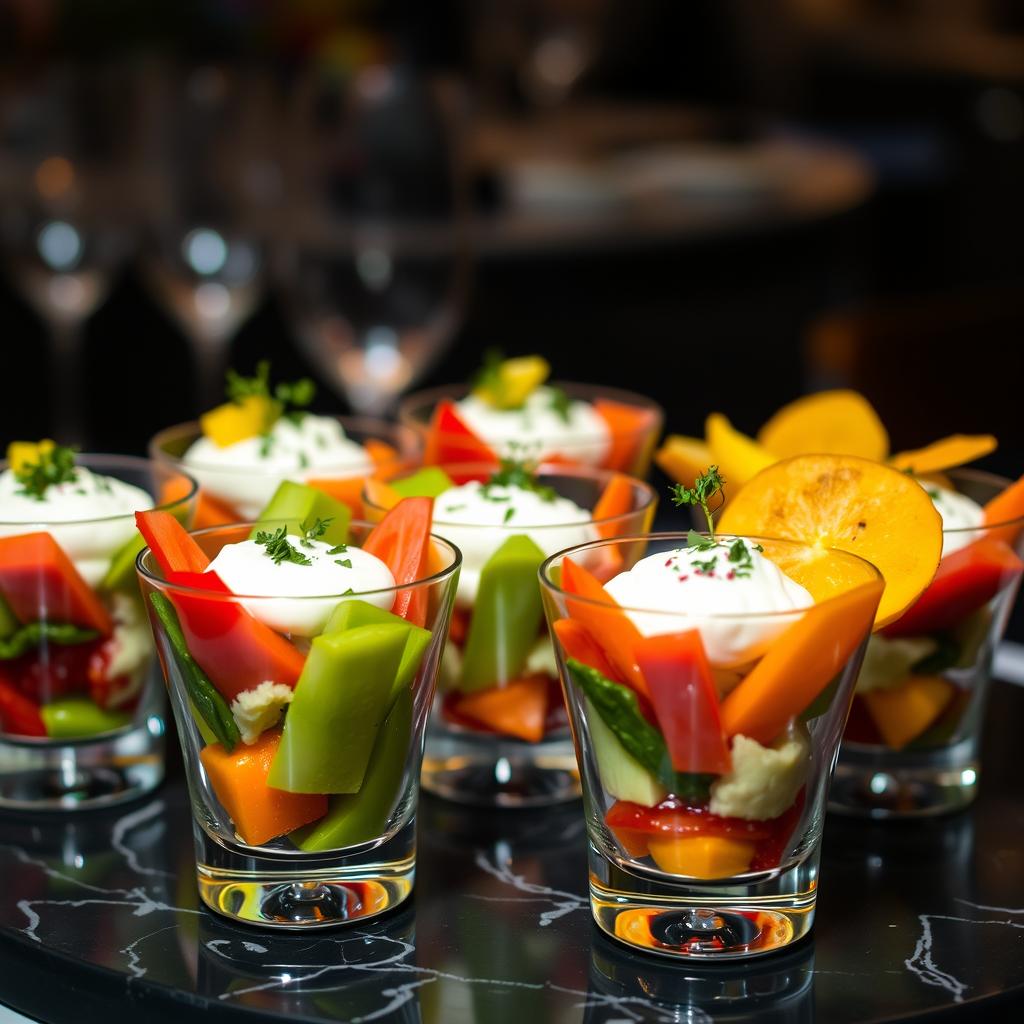 Verrines colorées pour un apéritif élégant