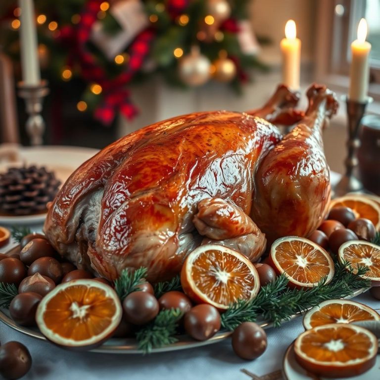 Oie rôtie aux marrons et potimarron: Plat Festif
