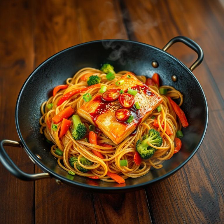 Wok de Saumon et Nouilles : La Recette Exotique Qui Réinvente Vos Dîners