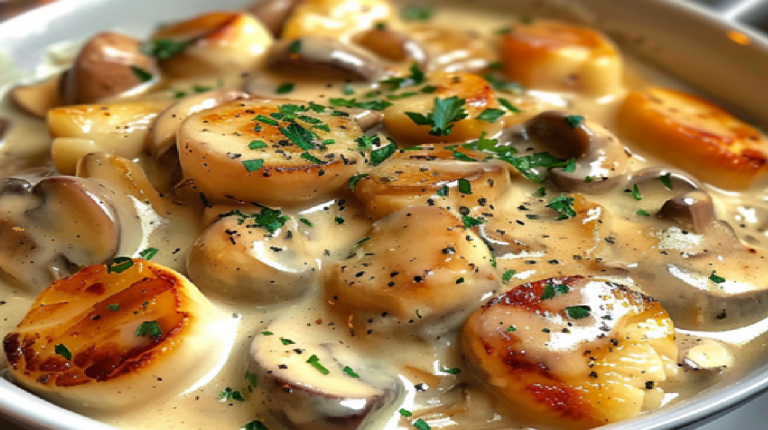 Blanquette de Saint-Jacques aux Champignons