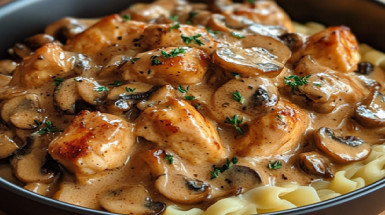 Stroganoff de Poulet aux Champignons : Le Plat Crémeux Qui Va Vous Faire Fondre !
