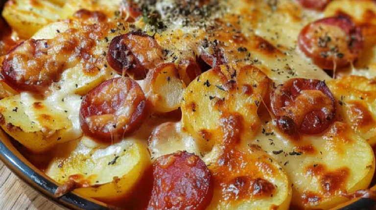 Gratin Rustique de Pommes de Terre au Chorizo et Béchamel de Tomate