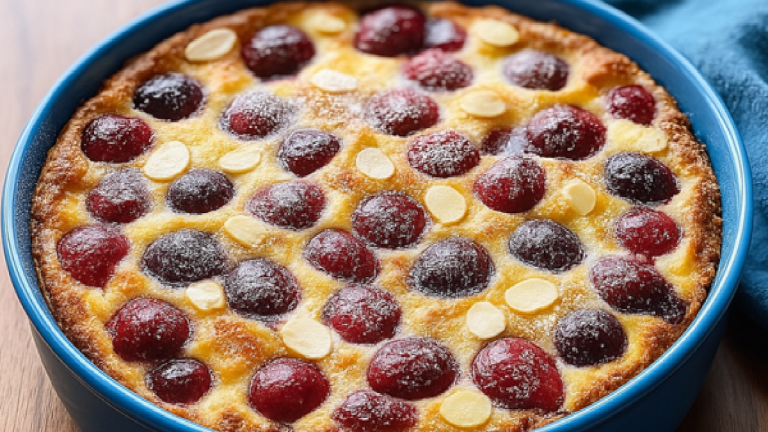 Clafoutis aux cerises et amandes – Pur délice!