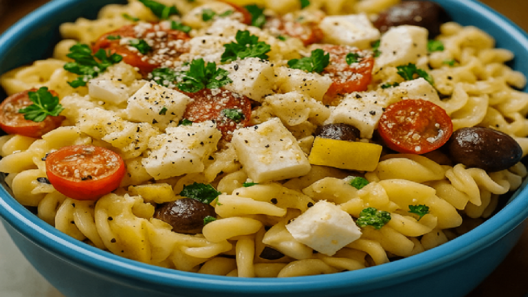Recette Salade de Pâtes à la Grecque Facile