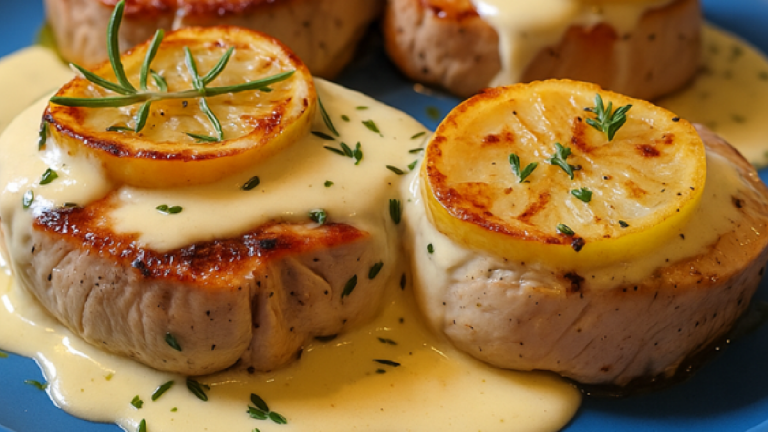 Filet Mignon de Porc au Fromage et Vin Blanc