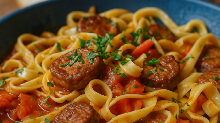 Tagliatelles à la Saucisse de Toulouse – Recette Authentique