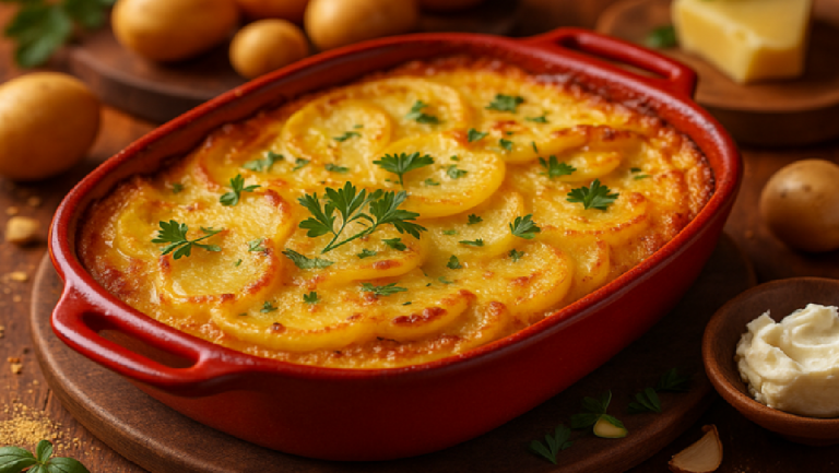 Gratin de Rattes et Bleu – Recette Gourmande
